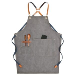 Denim Workwear Apron with Logo Print