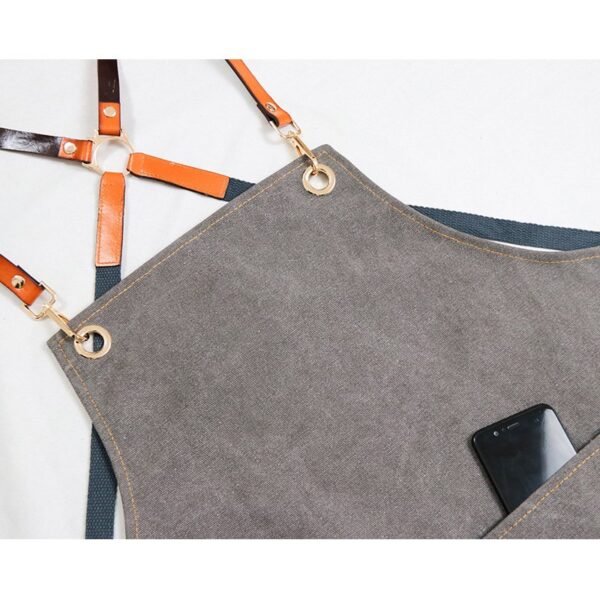 Denim Workwear Apron with Logo Print